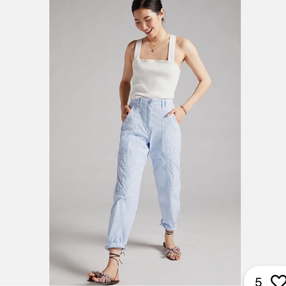 Maeve Tapered Cargo Pants size 8 Light Blue